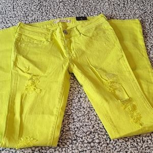 Bullhead Black Skinny Jeans Neon Destroy